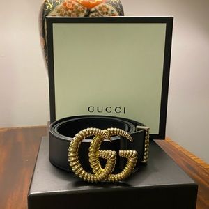 Gucci Leather Belt with Torchon Double G Buckle
